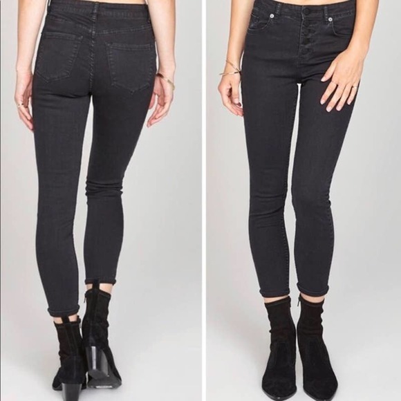 Amuse Society Denim - Amuse Society Amuse Moi Black Button Fly High Rise Skinny Jeans Size 27